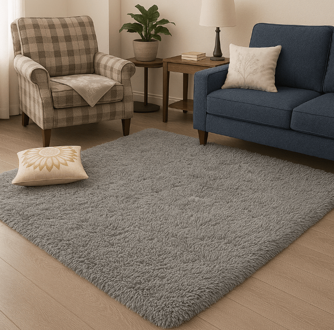 Tapis salon argent – Moderne et accueillant