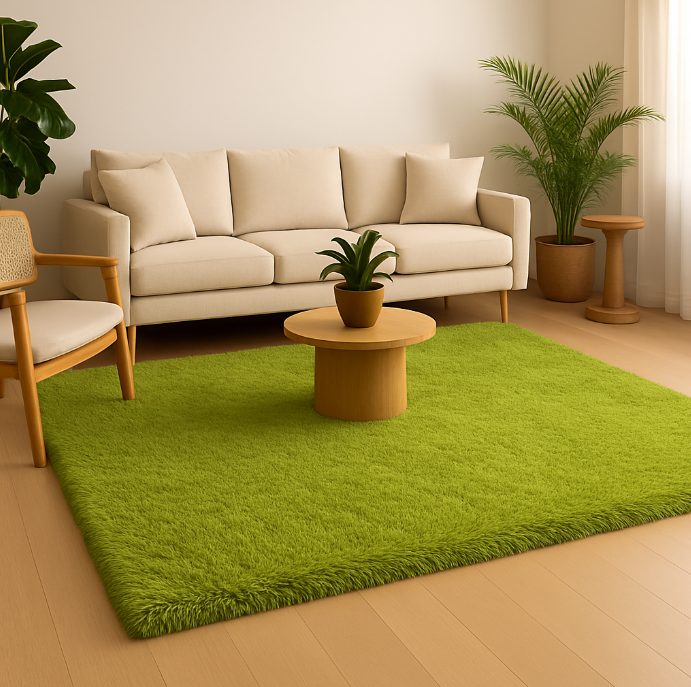 Tapis salon vert – Bien-être et style
