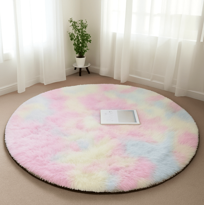 Tapis rond multicolore – Douceur et style
