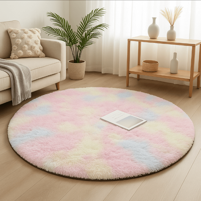 Tapis rond multicolore – Douceur et style