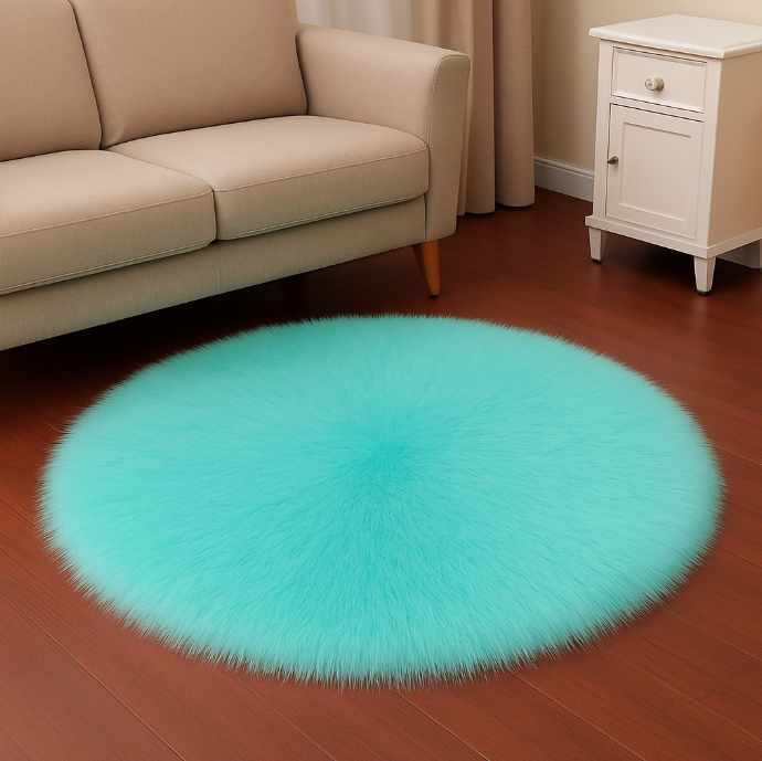 Tapis salon bleu canard