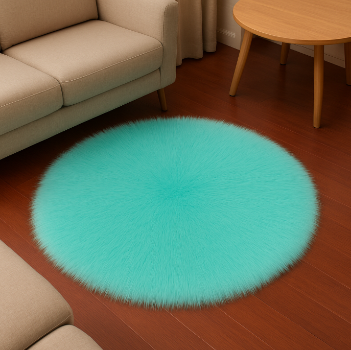 Tapis salon bleu canard