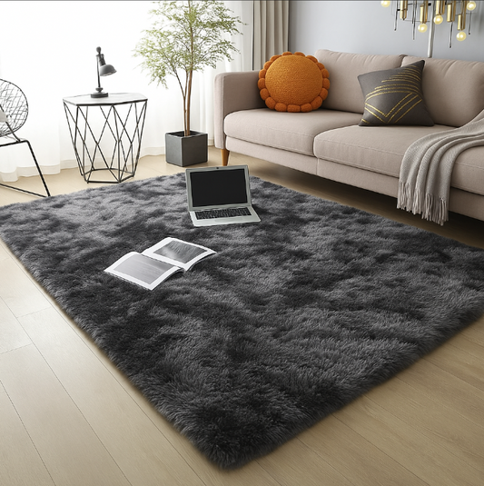 Tapis salon gris foncé – Élégance et confort